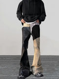 FOESCE 2025 Y2K Fashion Coating waxing Patchwork Old Baggy Flare Jeans Pants Men 90s Clothes Vintage Long Trousers Pantalones Hombre