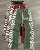 FOESCE 2025 new style simple and versatile fashion trendy sweatpants Hip-hop street striped letter print oversized baggy pants for mens