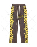 FOESCE 2025 new style simple and versatile fashion trendy sweatpants Hip-hop street striped letter print oversized baggy pants for mens