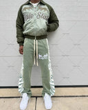 FOESCE 2025 new style simple and versatile fashion trendy sweatpants Hip-hop street striped letter print oversized baggy pants for mens