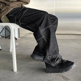 FOESCE 2025Autumn Cargo jeans men Wide Leg Denim pants Loose Jeans Straight Baggy Men's Jeans hip hop Streetwear Neutral denim Trousers