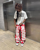 FOESCE 2025 Hip-hop Trendy Streetwear Trousers American Retro Baggy Wide-leg Casual Pants Men Harajuku Colorful Drawstring Sweatpants