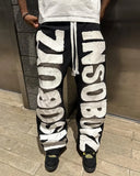 FOESCE 2025 Hip-hop Trendy Streetwear Trousers American Retro Baggy Wide-leg Casual Pants Men Harajuku Colorful Drawstring Sweatpants