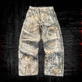 FOESCE 2025 New Y2k Retro Cow Head Embroidered Jeans Winter Street Harajuku Hip Hop Men and Women Casual 2000 Wide Leg Jeans Mom Jeans