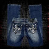 FOESCE 2025 New Y2k Retro Cow Head Embroidered Jeans Winter Street Harajuku Hip Hop Men and Women Casual 2000 Wide Leg Jeans Mom Jeans