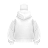 FOESCE 2025 New design Hip Hop double hat match hoodie for men Y2k Harajuku Vintage Winter Coat Fashion streetwear couple sweatshirt