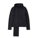 FOESCE 2025 Spring Men's New Hooded Bottom Shirt Layering Poncho Scarf Neck Hooded Niche Design Loose Pullover Sweatshirt Top