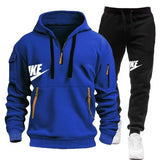 FOESCE 2025 men's new fall and winter pullover hoodie + pants two sets of relaxed sports European size fitness jogging suit