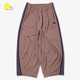 FOESCE 24ss Butterfly Embroidery Wide Leg Sweatpants Oversized Mens Joggers Blue Women Casual Striped Trousers With Tag