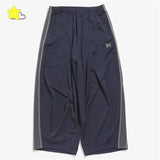 FOESCE 24ss Butterfly Embroidery Wide Leg Sweatpants Oversized Mens Joggers Blue Women Casual Striped Trousers With Tag