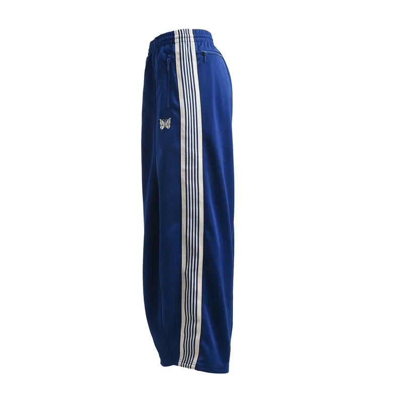 FOESCE 24ss Butterfly Embroidery Wide Leg Sweatpants Oversized Mens Joggers Blue Women Casual Striped Trousers With Tag