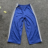 FOESCE 24ss Butterfly Embroidery Wide Leg Sweatpants Oversized Mens Joggers Blue Women Casual Striped Trousers With Tag