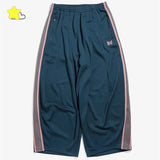 FOESCE 24ss Butterfly Embroidery Wide Leg Sweatpants Oversized Mens Joggers Blue Women Casual Striped Trousers With Tag