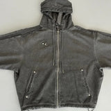FOESCE 24ss Fashion Street Cleanfit Thug Club Jacket Metal Stars Moons Logo Embroidered Tassel Pocket Black Denim Coats Men Women