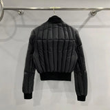 FOESCE 24ss Rick Down Jacket Women Streetwear Short Owens Overcoat High Street Black Zip High Neck Coat Fashion  White Goose Down Coat