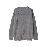 FOESCE 3 Colors Sweaters Men Chic Ripped All-match Loose Fashion Korean Style Basic Unisex Couples Knitwear Autumn College Clothing BF
