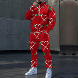FOESCE A must-have in winter, stylish warm Christmas theme sports suit, green and red snowflake pattern, full of holiday atmosphere