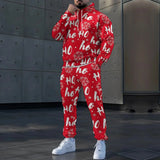 FOESCE A must-have in winter, stylish warm Christmas theme sports suit, green and red snowflake pattern, full of holiday atmosphere