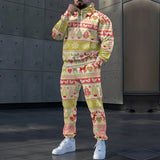 FOESCE A must-have in winter, stylish warm Christmas theme sports suit, green and red snowflake pattern, full of holiday atmosphere