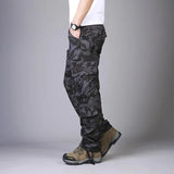 FOESCE Men's Tactical Camouflage Overalls High-Quality Cotton Multi-Pocket Trousers Sports Training Casual Work Pants