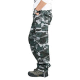 FOESCE Men's Tactical Camouflage Overalls High-Quality Cotton Multi-Pocket Trousers Sports Training Casual Work Pants