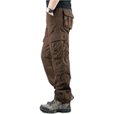 FOESCE Men's Tactical Camouflage Overalls High-Quality Cotton Multi-Pocket Trousers Sports Training Casual Work Pants