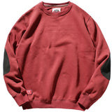 FOESCE Add cashmere sweater men's round neck pullover tide autumn and winter thick retro elbow patch slim versatile sports jacket