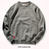 FOESCE Add cashmere sweater men's round neck pullover tide autumn and winter thick retro elbow patch slim versatile sports jacket