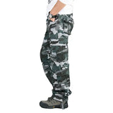 FOESCE Men's Tactical Camouflage Overalls High-Quality Cotton Multi-Pocket Trousers Sports Training Casual Work Pants