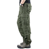 FOESCE Men's Tactical Camouflage Overalls High-Quality Cotton Multi-Pocket Trousers Sports Training Casual Work Pants