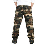 FOESCE Men's Tactical Camouflage Overalls High-Quality Cotton Multi-Pocket Trousers Sports Training Casual Work Pants