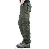 FOESCE Men's Tactical Camouflage Overalls High-Quality Cotton Multi-Pocket Trousers Sports Training Casual Work Pants