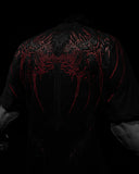 FOESCE American Breathedivinity trend suit fitness short-sleeved men and women loose dragon soul dark gothic pattern printed y2k sw