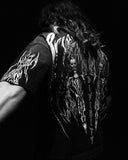 FOESCE American Breathedivinity trend suit fitness short-sleeved men and women loose dragon soul dark gothic pattern printed y2k sw