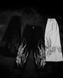 FOESCE American Breathedivinity trend suit fitness short-sleeved men and women loose dragon soul dark gothic pattern printed y2k sw