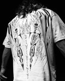 FOESCE American Breathedivinity trend suit fitness short-sleeved men and women loose dragon soul dark gothic pattern printed y2k sw