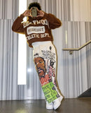 FOESCE American Cartoon Graffiti Sweatpants Y2K Pants Mens Gothic Hip Hop Cartoon Retro Baggy Elastic Waist Jogging Casual Trousers