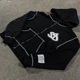 FOESCE American Fashion Embroidery Personality Flash Diamond Oversize Zipper Hoodie Men Y2K New Harajuku Gothic Casual Joker Sweatshirt