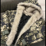 FOESCE American Fashion New Camouflage Fur Collar Thick Velvet Jacket Y2K Punk Wind Rock Tide Brand Baggy Hooded Couple Sports Coats