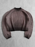 American Fashion Solid Knitted Sweater For Male O Neck Long Sleeve Oversized Pullover Jumpers Autumn Street Men's Baggy Knitwear