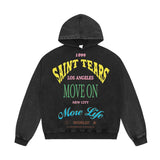 FOESCE American High End Washed Do Old SAINT Hoody Sweatshirts High Quality Stamp Printed Men's Women's Loose Saint Hoodie