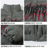 FOESCE American Hip-hop Heavy Embroidered Letters Thickened Cotton-padded Jacket Coat Y2K New Loose Bread Clothes for Men and Women
