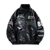 FOESCE American Leather Jacket Coat Male Autumn Winter Street Pilot Motorcycle Clothing Hiphop Trend Fashion Loose Handsome Top Coat