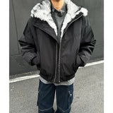 FOESCE American New Retro Y2K Slim Long Sleeve Jacket Men's and Women's Casual High Street Gray Zipper Hoodie Retro Elastic Lint-free