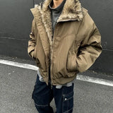 FOESCE American New Retro Y2K Slim Long Sleeve Jacket Men's and Women's Casual High Street Gray Zipper Hoodie Retro Elastic Lint-free