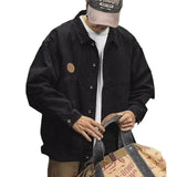 FOESCE American Retro Cargo Jackets for Men Coats Spring Autumn Loose Leisure Denim Jacket Men Japanese Fashion Y2k Streetwear