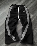 FOESCE American Retro Striped Knitted Pants Men Y2k Street Harajuku Trendy Brand Oversized Trousers Loose Casual Wide Leg Pants Women