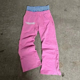 FOESCE American Retro Striped Knitted Pants Men Y2k Street Harajuku Trendy Brand Oversized Trousers Loose Casual Wide Leg Pants Women