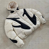 FOESCE American Street Trend Harajuku Casual Fashion Zipper Down Cotton Jacket Men Y2K Retro Punk Loose Versatile Down Coats Women Men