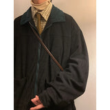 FOESCE American Style Vintage 2025 Men Bomber Jacket Windbreakers Zipper Coats Autumn Loose Cargo Outwear